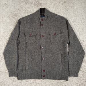 Tommy Bahama Desert Dunes Shirt Jacket Sweater Mens XL Brown Wool Knit Cardigan